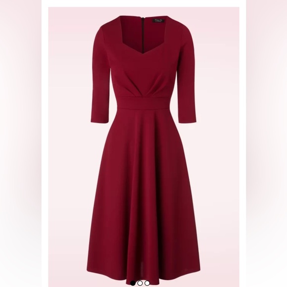 Pinup Couture Dresses & Skirts - Vintage Chic for Top Vintage Pinup Swing Dress in Cranberry Red